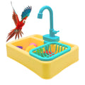 PINVNBY Parrot Bath Tub Bird Automatic Bathtub with Faucet Multifunctional Parakeet Shower Box Bird Bathroom Toys Cage Accessory for Small Medium Birds