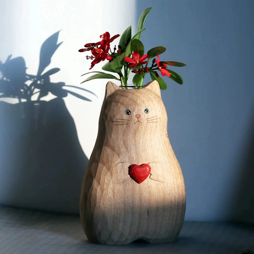 Handmade Cat Vase - Creative Gift for Cat Lovers