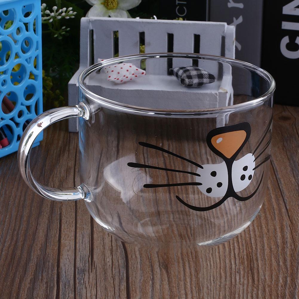 Funny Cat Face Glass Mug – Cute Coffee & Tea Cup for Cat Lovers
