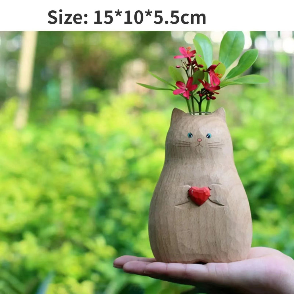 Handmade Cat Vase - Creative Gift for Cat Lovers